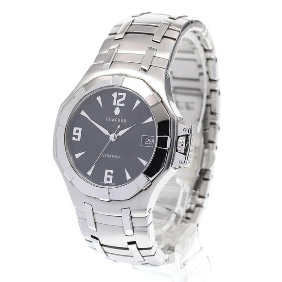 Concord Saratoga 14.C2.1894 Date Black Dial Quartz Men's Watch - Picture 2 of 6